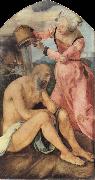 Albrecht Durer Job Castigated by his wife oil painting artist